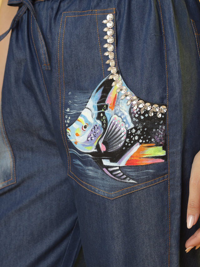 The 'Surf and Soar' Denim Jogger and Tee