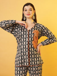 The 'Ikat Elegance' Tunic and Pant Set
