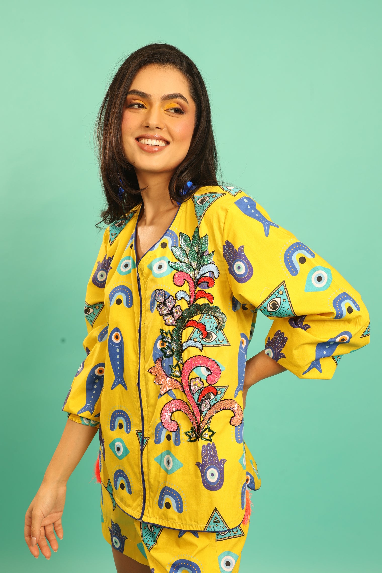 The 'No Evil Eye' Tunic and Shorts Set