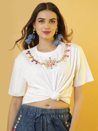The 'Jet-Set-Gypsy' Set with White Tee and Denim Jogger
