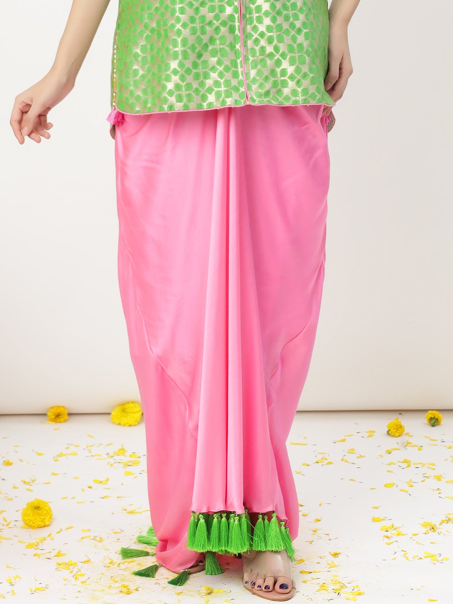 The 'Heer' Set in Green and Pink