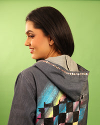 The Graffiti Hooded Tunic in Denim