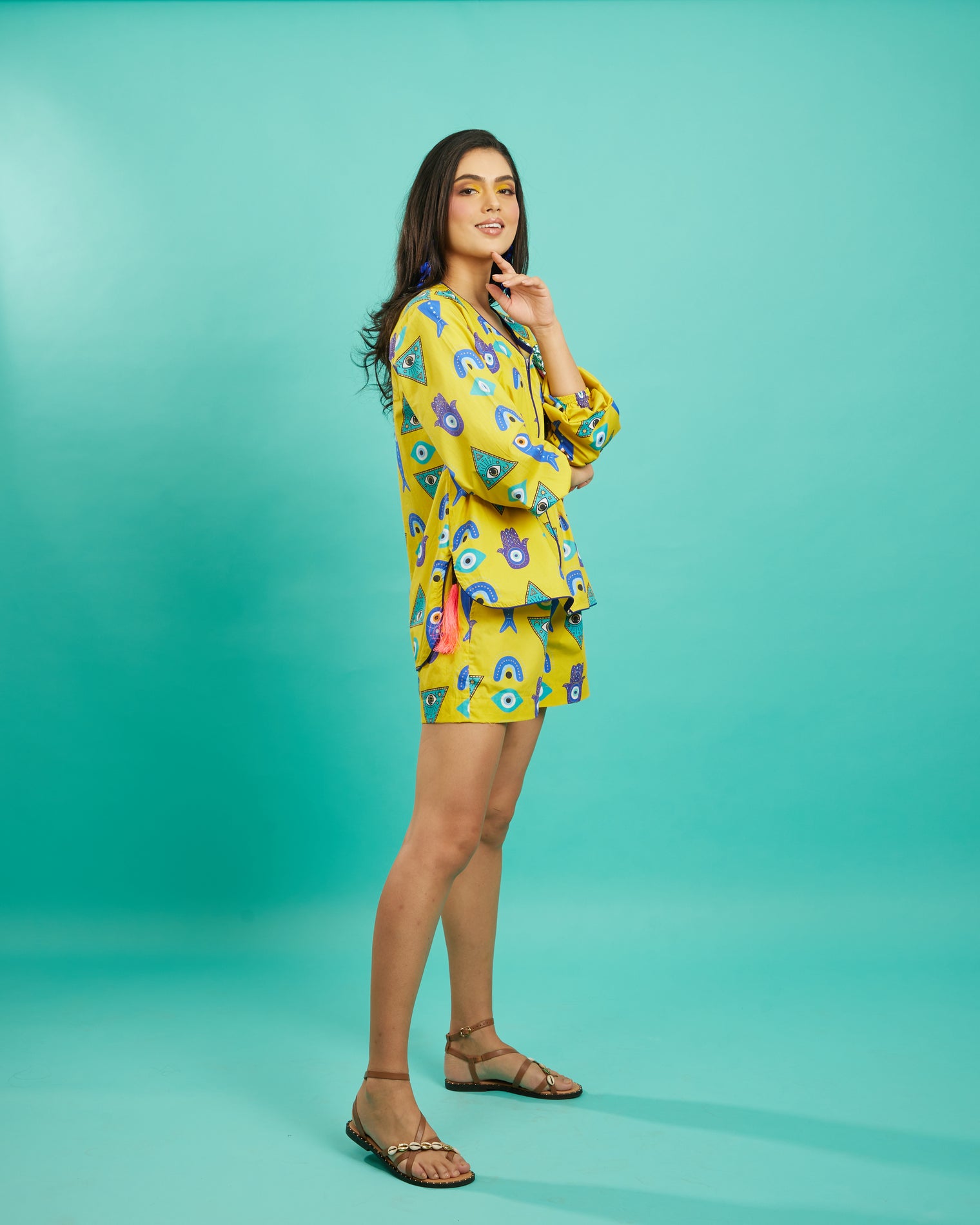 The 'No Evil Eye' Tunic and Shorts Set