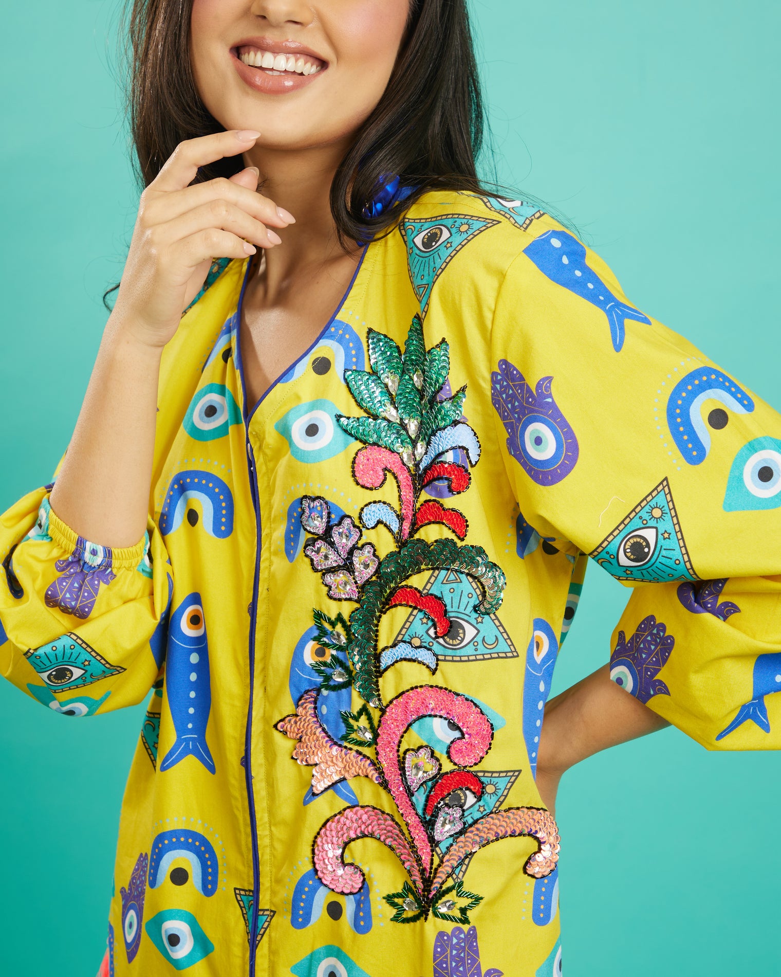 The 'No Evil Eye' Tunic and Shorts Set