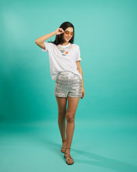 The Charm Necklace Tee in White