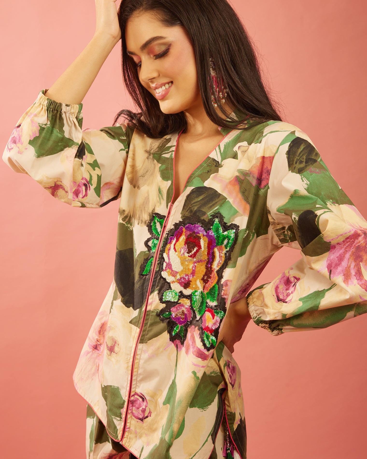 The 'La Vie en Rose' Tunic and Shorts Set